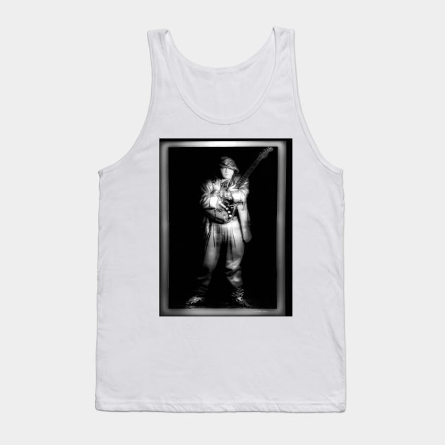 SRV - Portrait - Black and White Tank Top by davidbstudios